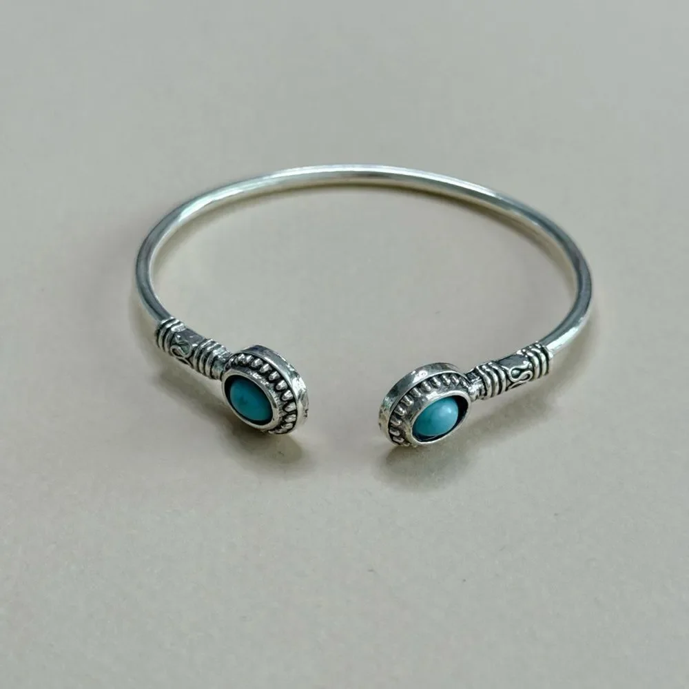 Boho Turquoise Bangle #1768 - Picture 2 of 3